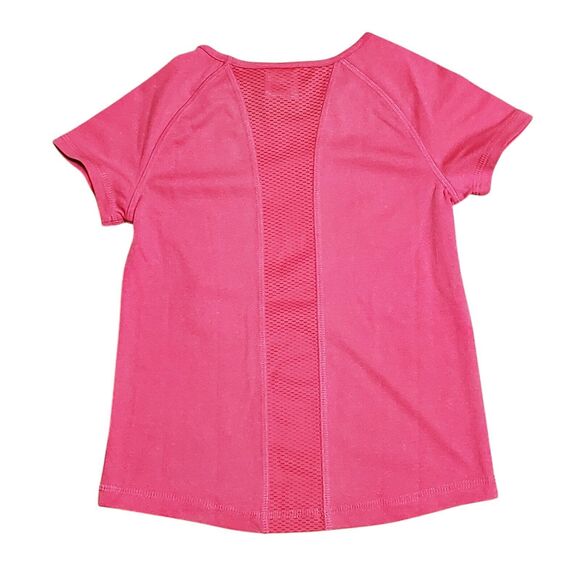 NWT Athletic Works Girls Sz XS (4-5) Active T Shirt Mesh Back Coral Punch - Picture 2 of 3